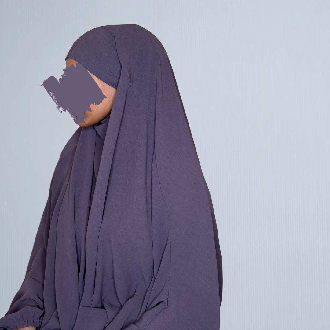 Jilbab fit from the top and around neck.
