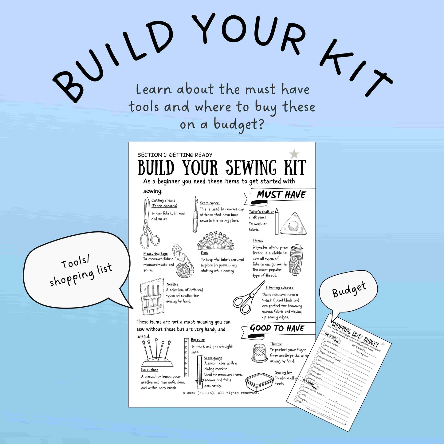 BEGINNER'S SEWING PRACTICE PACK + COMPLETE VIDEO TUTORIAL
