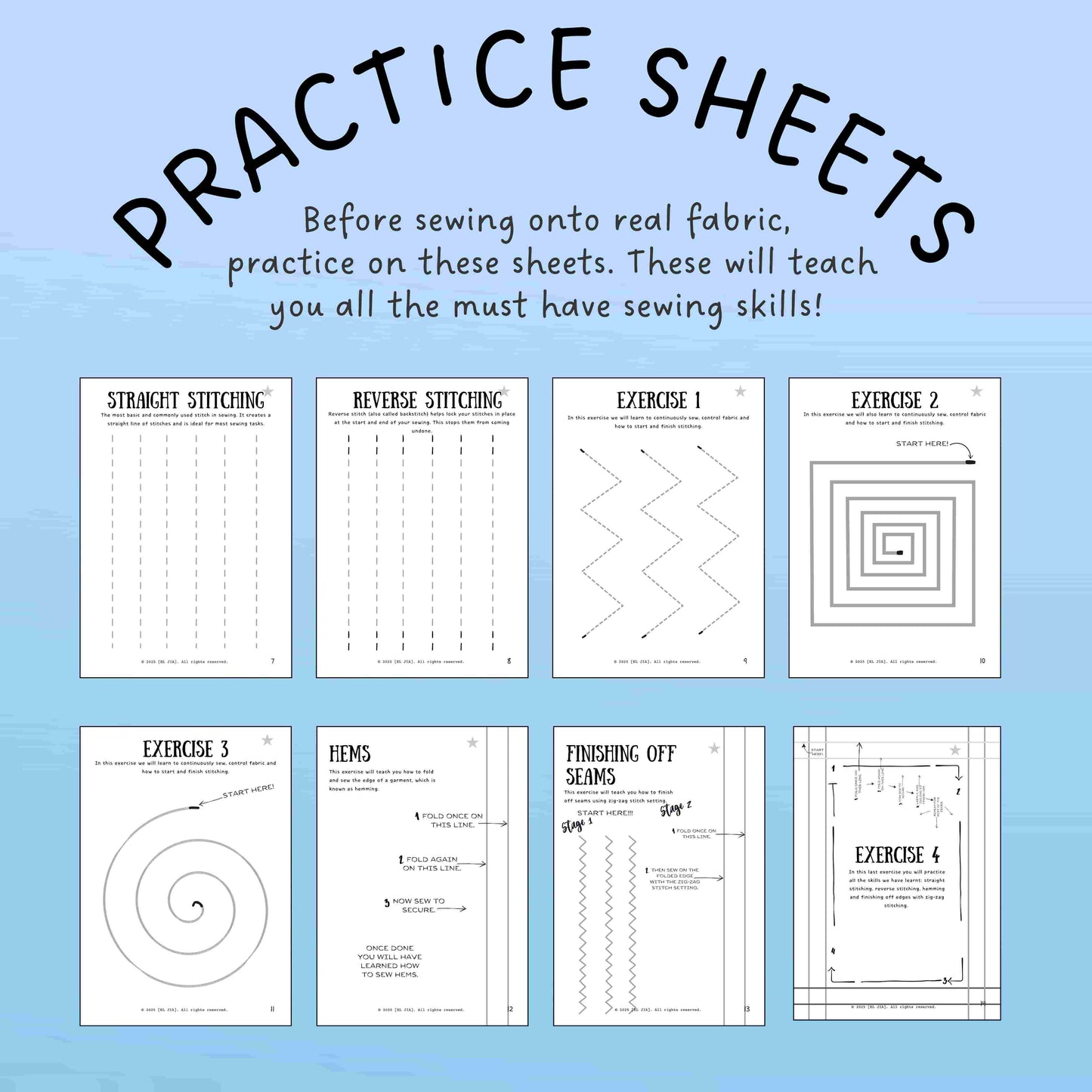 BEGINNER'S SEWING PRACTICE PACK + COMPLETE VIDEO TUTORIAL