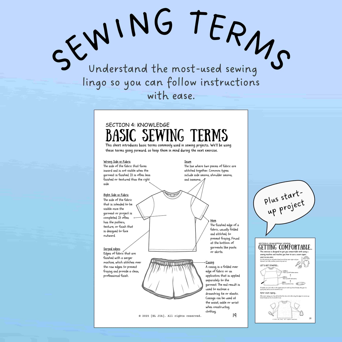 BEGINNER'S SEWING PRACTICE PACK + COMPLETE VIDEO TUTORIAL