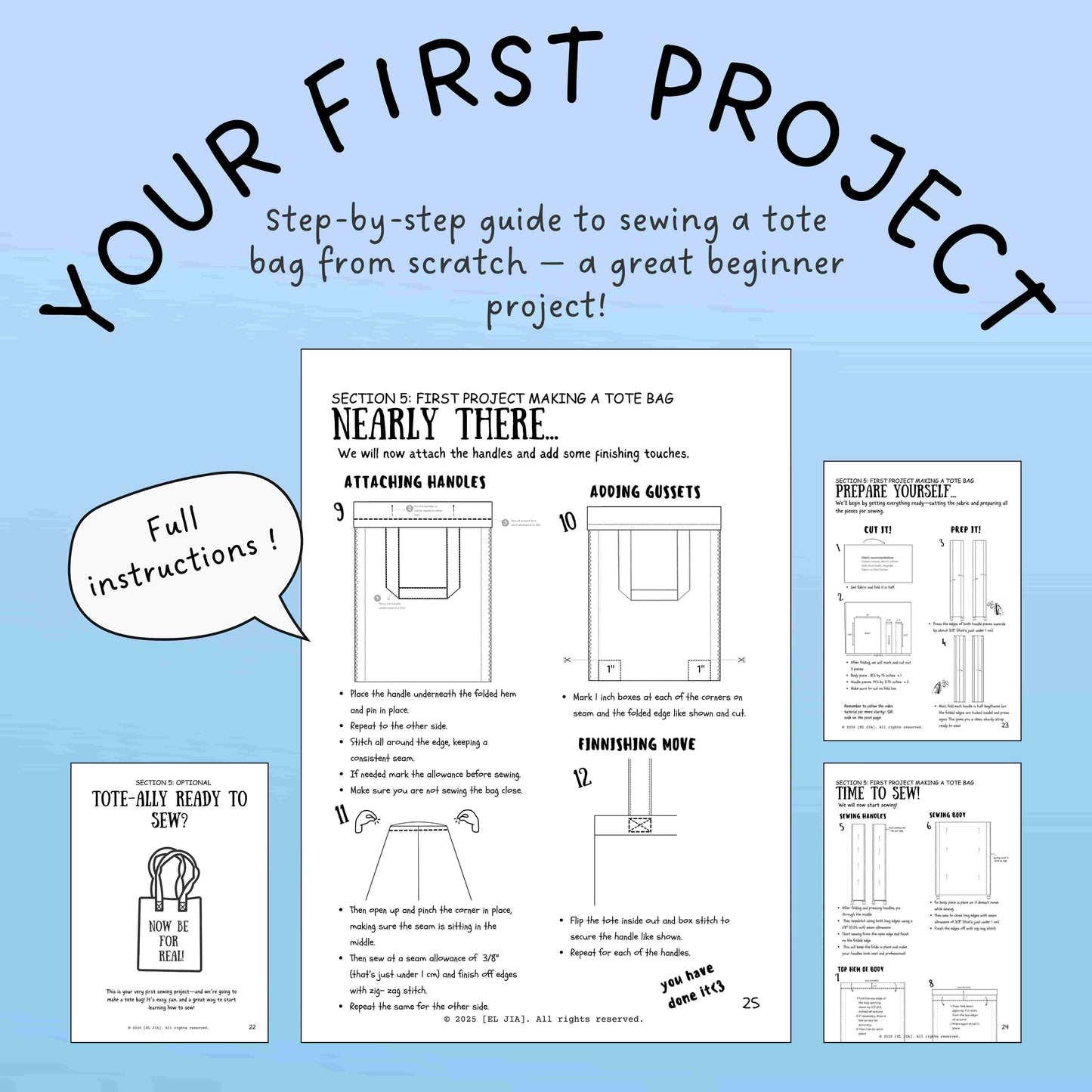 BEGINNER'S SEWING PRACTICE PACK + COMPLETE VIDEO TUTORIAL
